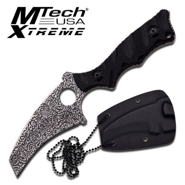 Damascus Style Neck Knife With G10 Handle - Tophatter's Army Products & Self Defense Collectible Weapons - Tophatter Daily Deals